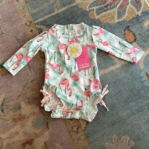 NWT Ruffle Butts One Piece LS swim